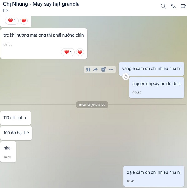 Khách hàng feedback cách sấy hạt granola thực tế