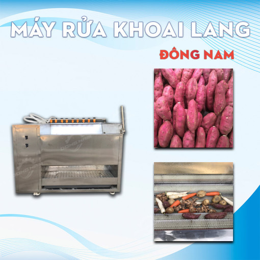 Máy rửa khoai lang, khoai tây, củ cải, cà rốt, nghệ, gừng