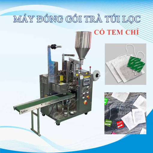 Máy đóng gói trà túi lọc có tem chỉ